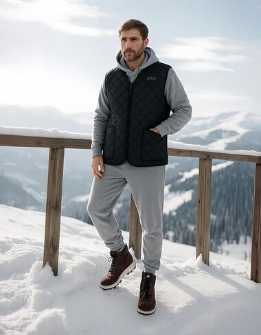 KEMIMOTO Heated Vest for Men, Winter Heated Jackets for Men, Mens V-Neck Puffer Vest, Quilted Vests (Batteries Not Included) in Saudi Arabia