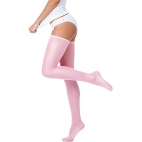 Mens Shiny Thigh High Socks Sissy Crossdress Oil Glossy High Stretch Stockings Femboy Over Knee Hosiery for Men Cosplay in Saudi Arabia