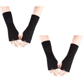 قفازات تدفئة للذراع للنساء شتوية طويلة بدون أصابع لتدفئة المعصم مع فتحة للإبهام وكم للذراع in Kuwait