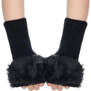 Winter Faux Fur Fingerless Gloves Faux Fur Half Finger Warmers Fingerless Gloves for Women Girls Winter Driving Working in Saudi Arabia