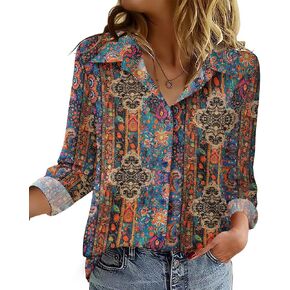 Zeagoo Blouse for Women Dressy Long Sleeve Button Down Shirts Business Casual Outfit Lightweight Solid/Printed Tops in Saudi Arabia