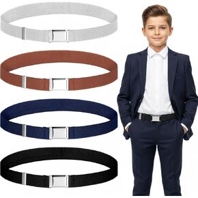 4 Pcs Kids Adjustable Elastic Belt, Boys Girls Elastic Belt with Easy Buckle for School Uniform Jeans in Kuwait