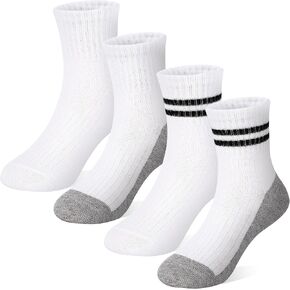 4 أزواج من الجوارب للأطفال الصغار جوارب للأولاد جوارب رياضية مخططة للمدرسة للأولاد والبنات والأطفال من 1 إلى 12 سنة in Kuwait