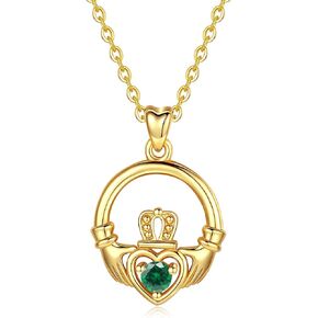 INFUSEU Sterling Silver Irish Jewelry, Celtic Claddagh Witches Knot Necklace for Women Teen Girls in Kuwait