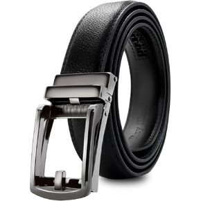 Mens Dress Belt-Ratchet Belt Leather 1 1/4"(32mm) for Dress Pants Casual Golf Dress Pants-Adjustable Trim to Fit in Saudi Arabia
