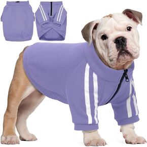 PUMYPOREITY Dog Hoodie for French Bulldog, Pullover Stretchy Dog Hoodies for Frenchie, Soft Dog Sweatshirts, Frenchie Clothes for Cold Weather, Blue, XL in Kuwait