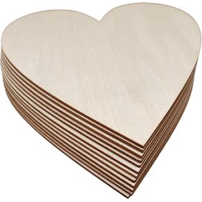 10 Pieces 6 inch Heart Shape Unfinished Wood Heart Cutout Shapes Natural Wooden Slices Cutouts for DIY Crafts Pyrograph Painting Staining Burning Engraving Carving Coasters.。。。。 in Saudi Arabia