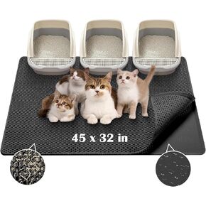 Cat Litter Mat,Large Litter Trapping Mat with Handles,30"x 24" Litter Trapping Mat,Double Layer Honeycomb Litter Box Mat, Waterproof Urine Proof Kitty Litter Mat,Easy Clean in Kuwait