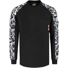 FR Shirts for Men Crewneck 6oz Jersey Lightweight Flame Resistant Work T Shirt NFPA2112 CAT2 in Kuwait