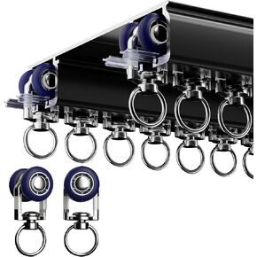 نظام مسار ستائر مثبت في السقف - قضبان مزدوجة للستائر والستائر - فواصل الغرف - حاجز ستائر منزلق للنافذة (أبيض، 3 م) in Kuwait