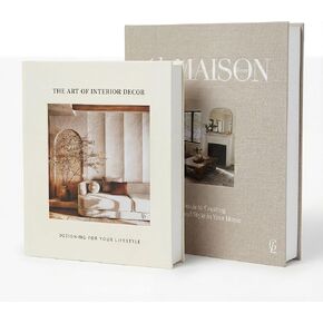 Decorative Fake Books for Home Decor – Set of 2 Linen Faux Book Storage Boxes with Hidden Storage to Reduce Visible Clutter, Coffee Table & Bookshelf Decor for Living Room Styling in Saudi Arabia