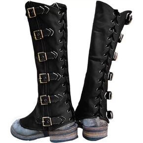 Mens Renaissance Costume Medieval Pirate Boot Covers Costume,Viking Pirate Costume Accessories Medieval Boots Covers,Leather Steampunk Cosplay Cover,Viking Warrior Knight Armor Leg Gaiters in Saudi Arabia