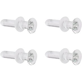 Luxe Modz 4 قطعة 8G-20G أقراط الغضروف الزجاجية الزنمة حلقات الشفاه ترصيع الأنف Labret المثبت الخلفي المسطح الشفاف 1/2" in Saudi Arabia
