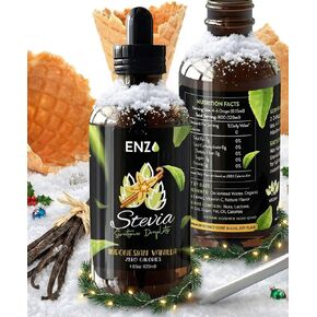 Enzo Liquid Stevia Drops Our Zero Calories Sweetener (4oz - 800 Servings/Bottle) - Cinnamon - All Natural flavoring with No Artificial Additives & Filler Ingredient in Saudi Arabia