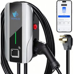 شاحن EV المستوى 2 40 أمبير، شواحن EV للمنزل 240 فولت، شاحن سيارة كهربائية 9.6 كيلو واط، محطات شحن سريعة للمركبات الكهربائية الخارجية/الداخلية، EVSE مع قابس NEMA 14-50، كابل 25 قدم، J1772 in Kuwait