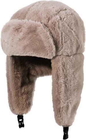 Freie Liebe Winter Ushanka Hats for Women Warm Faux Fur Trapper Hat with Earflaps Chin Strap for Cold Weather in Saudi Arabia