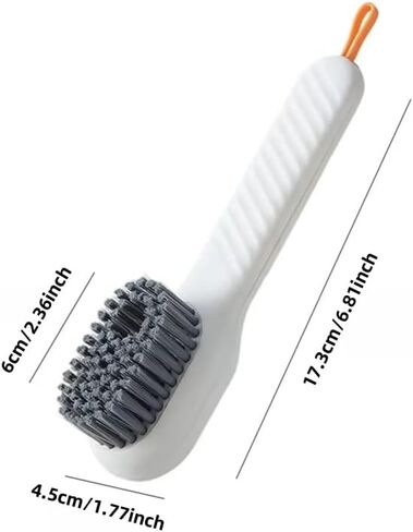 1PC Multi-Surface Cleaning Brush with Soft Silicone Bristles Shoe Scrubber Brush with Soap Dispenser -Suitable for Stain Removal on Shoes, Green in Saudi Arabia