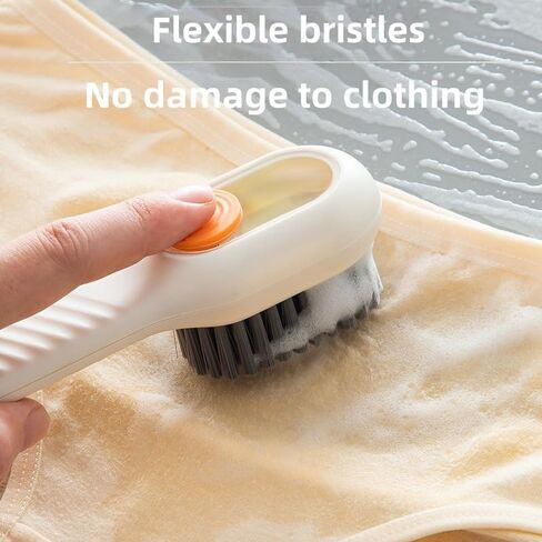 1PC Multi-Surface Cleaning Brush with Soft Silicone Bristles Shoe Scrubber Brush with Soap Dispenser -Suitable for Stain Removal on Shoes, Green in Saudi Arabia