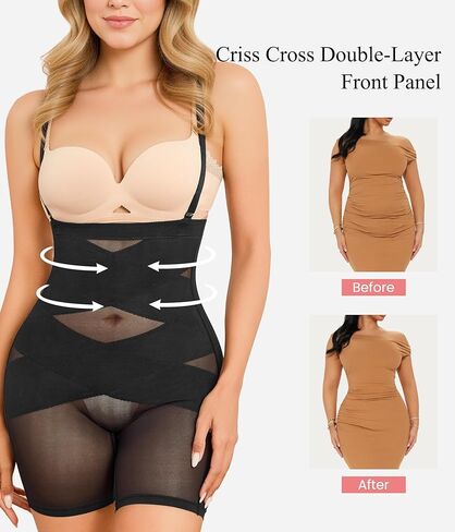 KUMAYES Tummy Control Shapewear for Women Faja Body Shaper High Waisted Underwear Panties Waist Trainer in Saudi Arabia