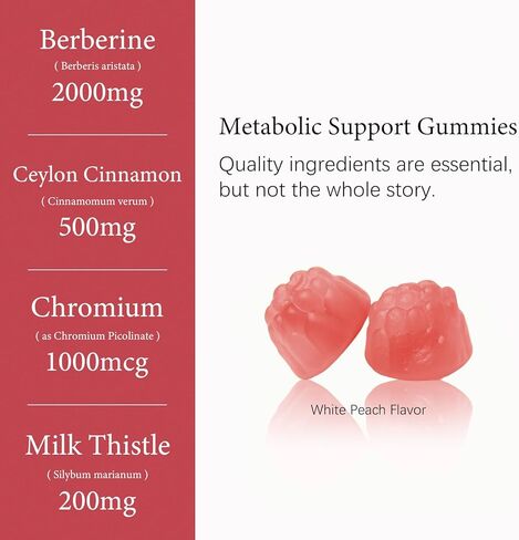2000 ملغ من مكمل علكات البربرين، حمض الهيدروكلوريك البربارين مع قرفة سيلان، الكروم، شوك الحليب العضوي للنساء والرجال، دعم التمثيل الغذائي، منشط التمثيل الغذائي AMPK، خالي من السكر، نباتي، كمية تكفي 60 يومًا in Kuwait