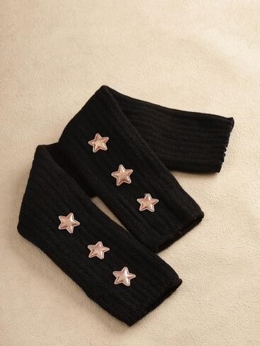 Sacina Black Star Long Fingerless Gloves, Arm Warmers Y2k, Goth Punk Gloves, Emo Accessories in Saudi Arabia