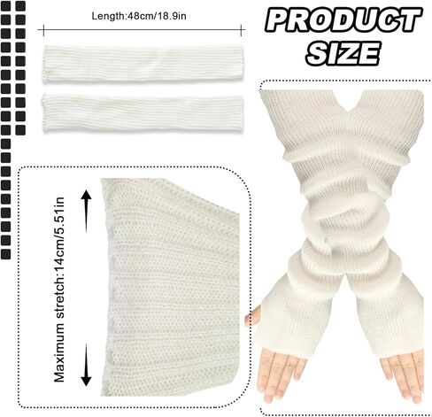 Arm Warmer for Women Winter Fingerless Gloves Knit Mitten Gloves Wrist Warmer with Thumb Hole in Saudi Arabia
