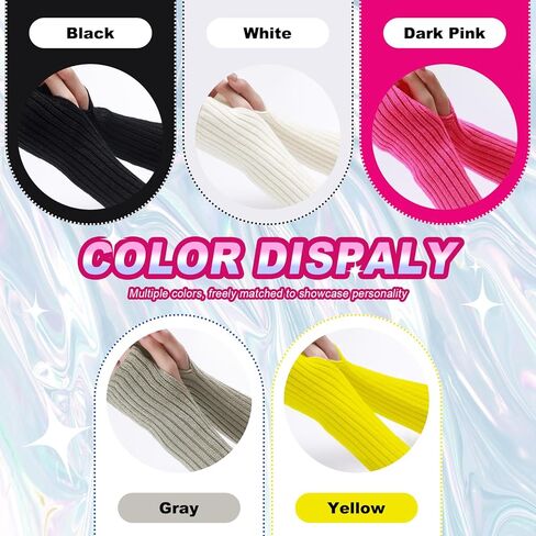 Arm Warmer for Women Winter Fingerless Gloves Knit Mitten Gloves Wrist Warmer with Thumb Hole in Saudi Arabia