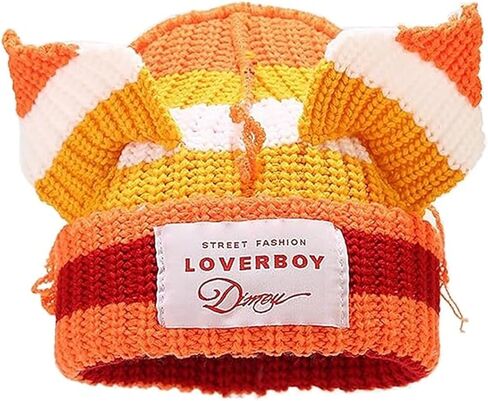Cat Ear Beanie Cat Ear Hat Y2k Hat for Women Men Unisex Knit Beanies Soft Slouchy Warm Crochet Cap in Saudi Arabia