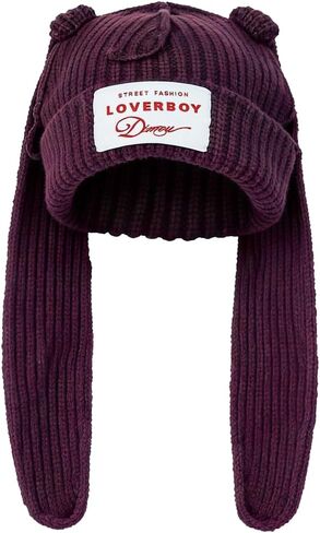 Cat Ear Beanie Cat Ear Hat Y2k Hat for Women Men Unisex Knit Beanies Soft Slouchy Warm Crochet Cap in Saudi Arabia
