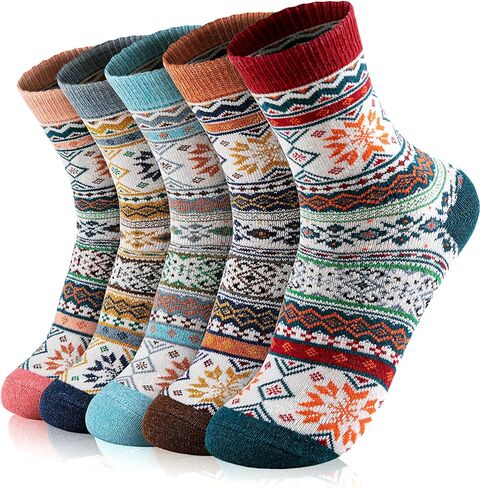 Premillow Wool Socks - Wool Socks for Women, Warm Women Socks Winter, Thick Knit Winter Socks Cozy Crew Socks Gifts for Women in Saudi Arabia