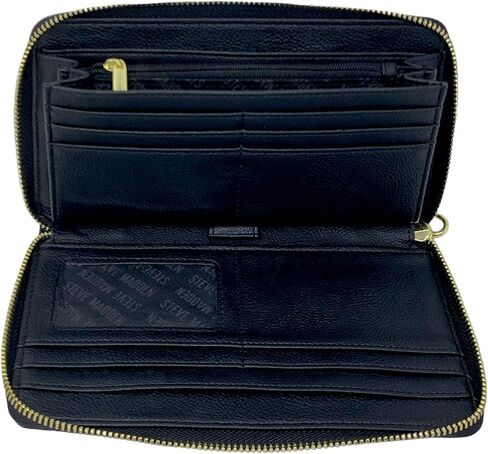 Steve Madden Zip Around Wallet Wristlet - Black in Saudi Arabia