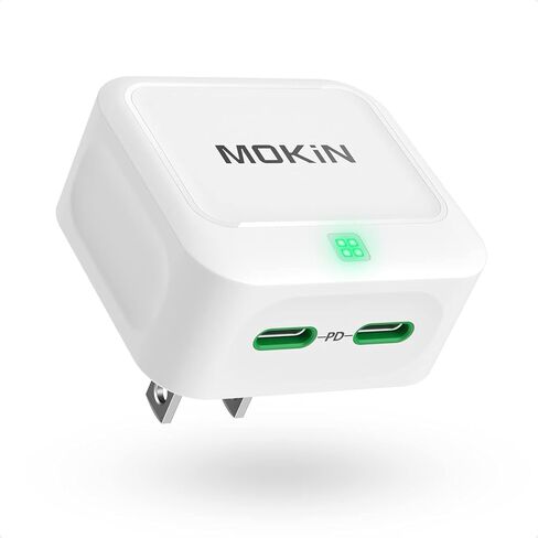 USB C Charger Block 40W, Dual Port Type C Charger Fast Charging Block GaN+ PD Power Adapter with Foldable Plug USB C Wall Charger Cube for iPhone 16/16 Pro/16 Plus/16 Pro Max/15, Samsung in Kuwait