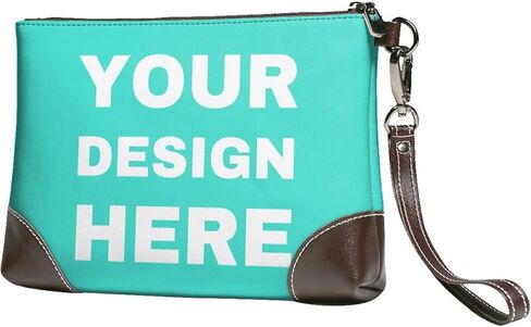 Custom Leather Wristlet Personalized Wallets For Women Men Wristlet Handbags Customized Clutch Purses For Women in Saudi Arabia