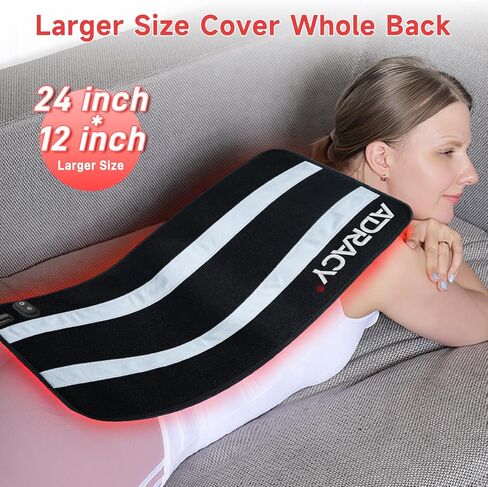 2026 وسادة العلاج بالضوء الأحمر المطورة للجسم، حزام العلاج بالضوء الأحمر المؤهل من FSA/HSA مع مؤقت، 24 بوصة × 12 بوصة بالقرب من حصيرة الضوء 660 نانومتر و850 نانومتر غلاف العلاج بالأشعة تحت الحمراء لألم عضلات الكتف الخلفي in Kuwait