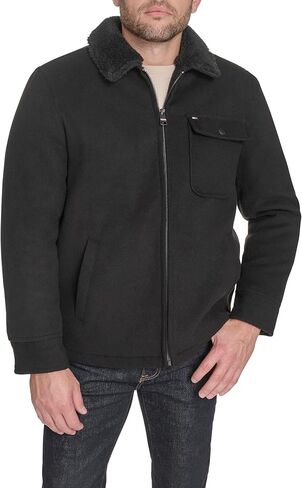 Tommy Hilfiger mens Wool Blend Jacket With Sherpa Collar in Saudi Arabia