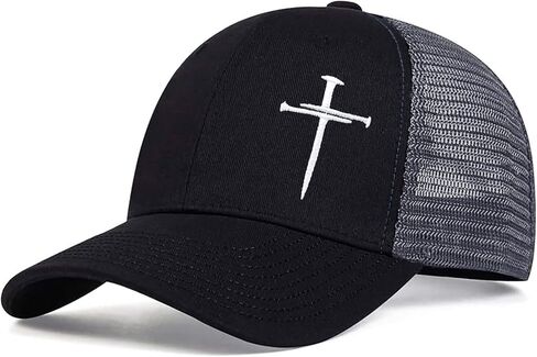 Christian Hats for Men Women Religious Cross Baseball Cap Jesus Adjustable Hat Pastor Gift for Men in Kuwait