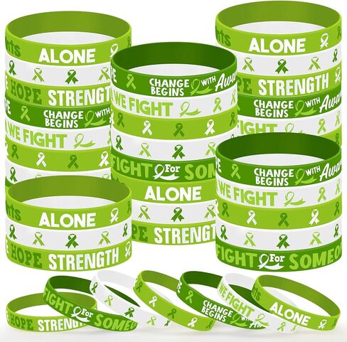 30 Pcs Cancer Prevention Awareness Silicone Bracelets,Colorful Ribbon Stretch Wristbands,Hope Faith Rubber Wristband Supplies Accessories for Ribbon Awareness Assorted Cancer Awareness and Prevention (White) in Kuwait