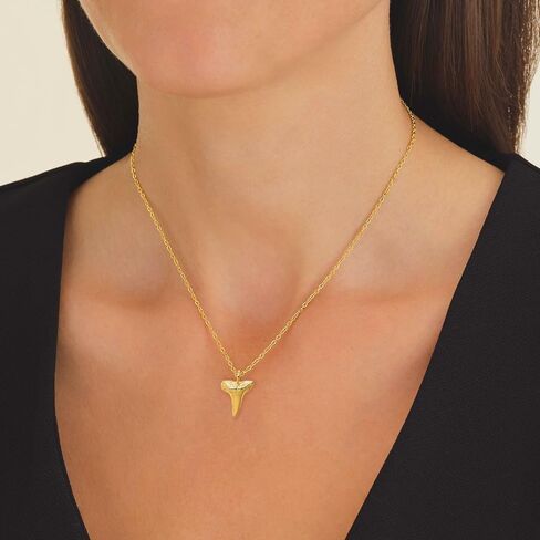 Diamond2Deal 14k Yellow Gold Shark Tooth Pendant in Saudi Arabia