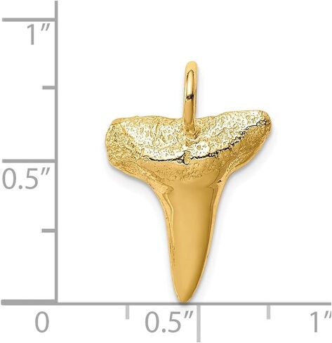 Diamond2Deal 14k Yellow Gold Shark Tooth Pendant in Saudi Arabia