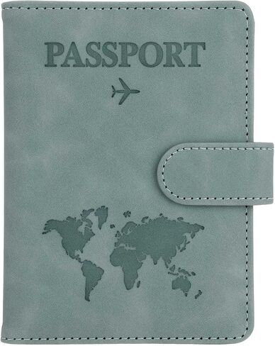 Passport Holder for Travel Essentials, Blocking Leather Passport Cover RFID Passport Wallet Case with Credit Card Slot Passport Book with Magnetic Clasp for Family Travel Must Haves Accessories,Purple in Saudi Arabia
