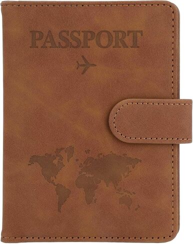 Passport Holder for Travel Essentials, Blocking Leather Passport Cover RFID Passport Wallet Case with Credit Card Slot Passport Book with Magnetic Clasp for Family Travel Must Haves Accessories,Purple in Saudi Arabia