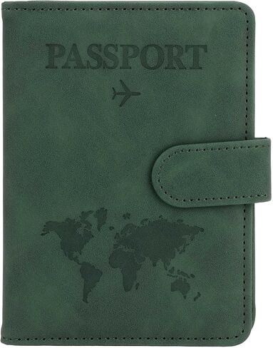 Passport Holder for Travel Essentials, Blocking Leather Passport Cover RFID Passport Wallet Case with Credit Card Slot Passport Book with Magnetic Clasp for Family Travel Must Haves Accessories,Purple in Saudi Arabia