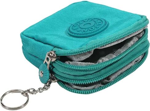Wear-resistant Wallet Money Bag for Child Canvas Money Coin Purse Durable Waterproof with Key Ring Credit Card Holder Green in Saudi Arabia
