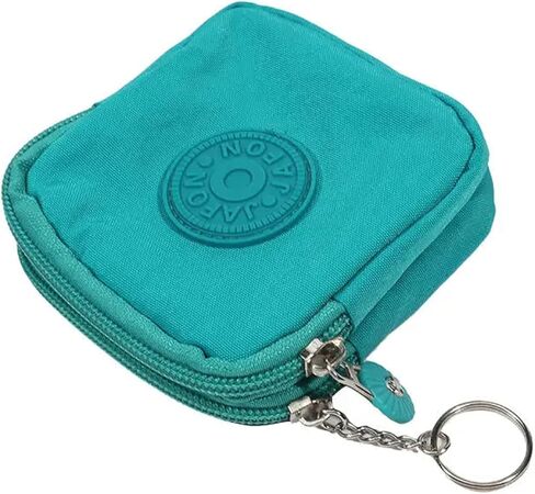 Wear-resistant Wallet Money Bag for Child Canvas Money Coin Purse Durable Waterproof with Key Ring Credit Card Holder Green in Saudi Arabia