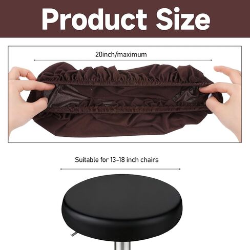 قطعتان من أغطية البراز المستديرة مقاس 13-18 بوصة للكرسي المستدير، أغطية مقاعد بار مرنة عالية قابلة للغسل وقابلة لإعادة الاستخدام وغطاء منزلق لبار المطبخ والفندق (القهوة) in Kuwait