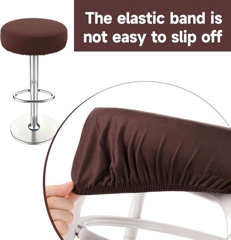 قطعتان من أغطية البراز المستديرة مقاس 13-18 بوصة للكرسي المستدير، أغطية مقاعد بار مرنة عالية قابلة للغسل وقابلة لإعادة الاستخدام وغطاء منزلق لبار المطبخ والفندق (القهوة) in Kuwait
