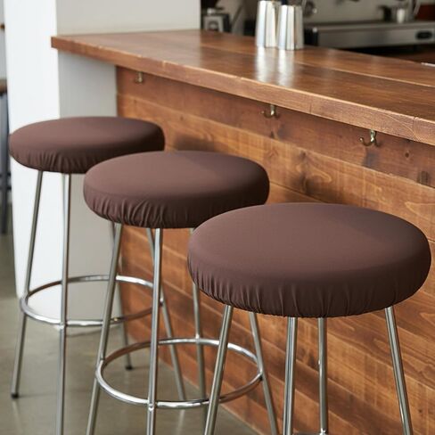 قطعتان من أغطية البراز المستديرة مقاس 13-18 بوصة للكرسي المستدير، أغطية مقاعد بار مرنة عالية قابلة للغسل وقابلة لإعادة الاستخدام وغطاء منزلق لبار المطبخ والفندق (القهوة) in Kuwait