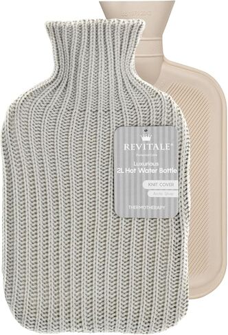 Revitale Luxury Cosy Hot Water Bottle 2 Litre, Soft Cover, Single Ribbed Natural Rubber 2025, British Standard BS1970:2012, Durable & Leak-Resistant (Slate Grey) in Saudi Arabia