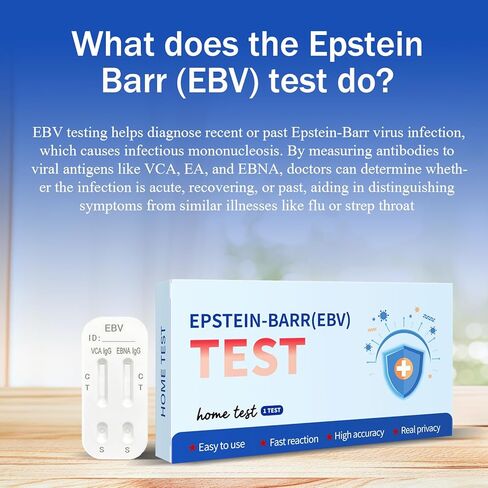 اختبار Epstein Barr (EBV) في المنزل، دقيق للغاية وسهل القراءة والاستخدام. ضد VCA وEBNA الخاصين بفيروس Epstein-Barr، نتائج سريعة خلال 15 دقيقة. in Kuwait