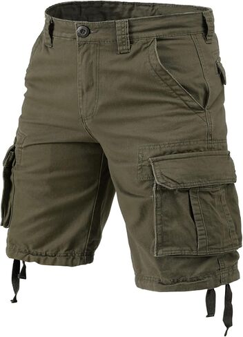 Men's Camo Cargo Shorts Cotton Casual Relaxed Fit Wild Outdoor Work Shorts for Men with Multi-Pockets in Kuwait